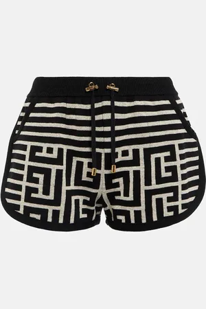 Balmain Short en laine et lin mélangés