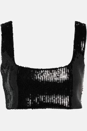GALVAN Top raccourci Beating Heart à sequins