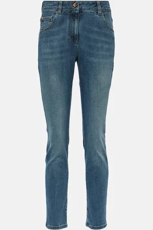 Brunello Cucinelli Jean skinny raccourci à taille haute