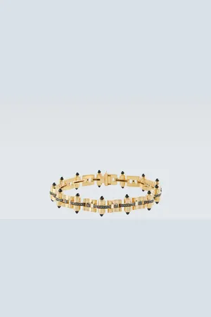 Rainbow K Bracelet Celeste en or 14 ct, diamants et onyx