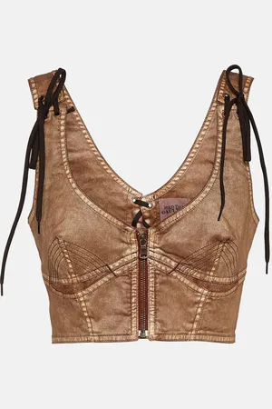 Jean Paul Gaultier X KNWLS – Top corset raccourci en jean