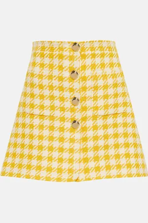 Miu Miu Mini-jupe en laine mélangée à carreaux