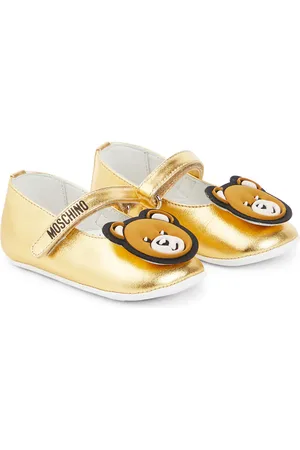Moschino Bébé – Ballerines en cuir métallisé