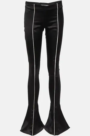 Didu Pantalon flare à taille basse en satin de soie