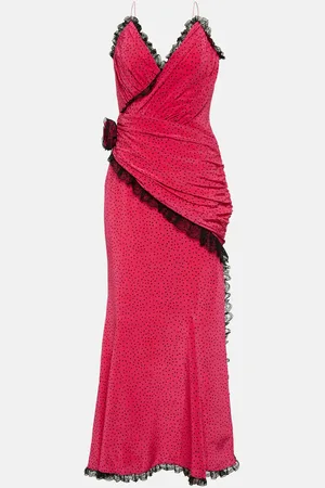 Alessandra Rich Robe longue en soie