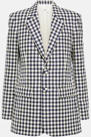 Ami Blazer en laine et coton à carreaux