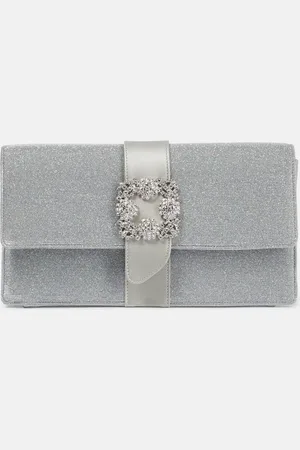 Manolo Blahnik Pochette Capri Glitter à ornements