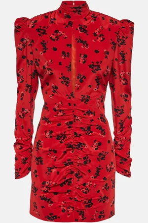 Alessandra Rich Robe en soie à fleurs