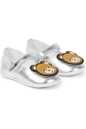 Moschino Bébé – Ballerines en cuir métallisé