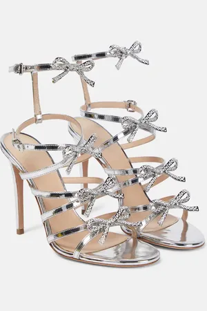 Giambattista Valli Sandales Silver Love Bow à ornements