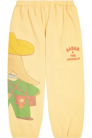 The Animals Observatory Pantalon de survêtement Elephant en coton et lin