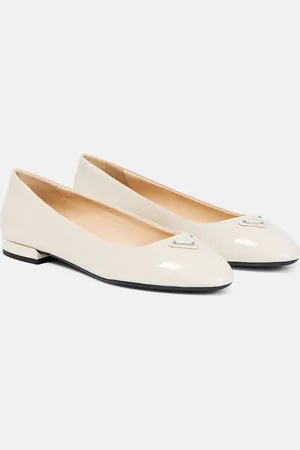 Prada Ballerines en cuir verni à logo