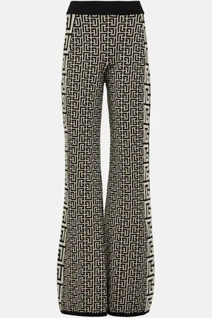 Balmain Pantalon évasé en laine mélangée