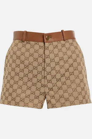 Gucci Short GG Supreme en coton mélangé et cuir