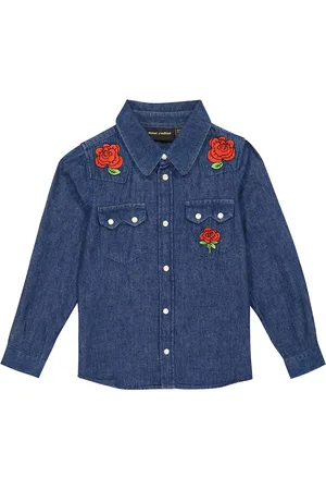 Mini Rodini Chemise brodée en jean