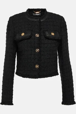 VERSACE Veste en tweed de laine mélangée