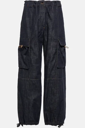 Brunello Cucinelli Jean cargo à taille mi-haute