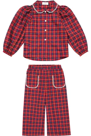 PAADE Ensemble de pyjama en coton à carreaux
