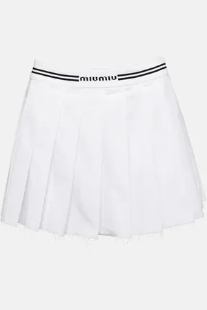 Miu Miu Mini-jupe en coton à logo