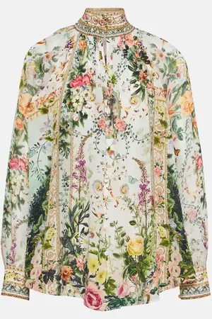 Camilla Blouse en crêpe de soie à fleurs