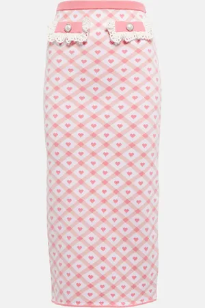 Alessandra Rich Jupe midi en jacquard à carreaux