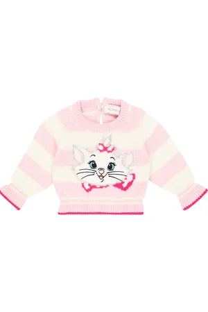 MONNALISA Bébé – Pull intarsia rayé en laine et cachemire