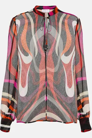 Puccini Blouse Marmo imprimée en soie