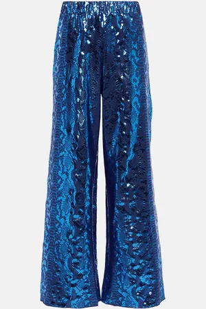 Oseree Oséree Pantalon ample à imprimé métallisé