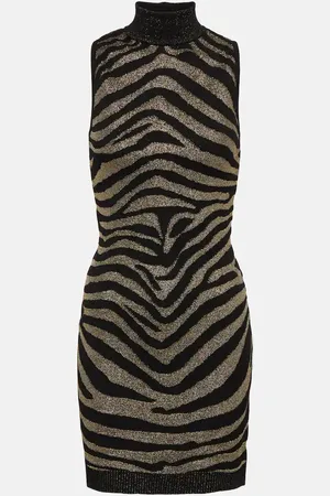 Balmain Robe à motif zèbre