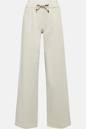Brunello Cucinelli Pantalon ample en denim à taille haute