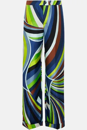 Puccini Pantalon droit Iride imprimé en soie