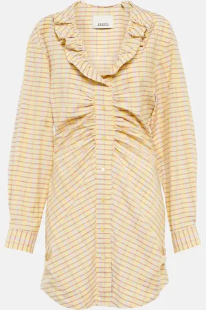 Isabel Marant Robe Coral en soie et coton à carreaux