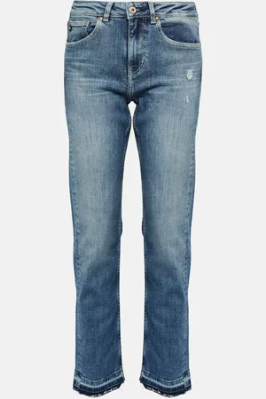 AG Jeans Jean droit Girlfriend à taille mi-haute