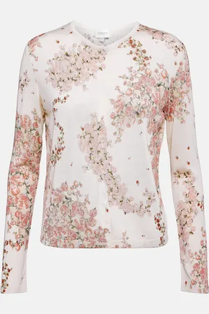 Giambattista Valli Cardigan en cachemire et soie à fleurs