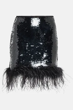GIUSEPPE DI MORABITO Mini-jupe à plumes et à sequins