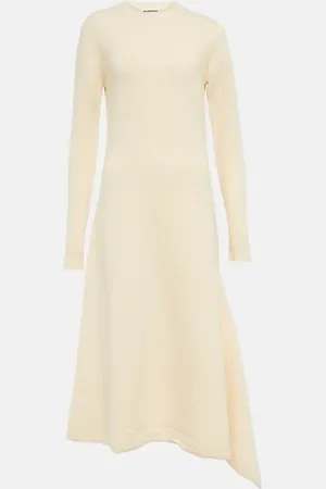 Jil Sander Robe midi asymétrique en laine