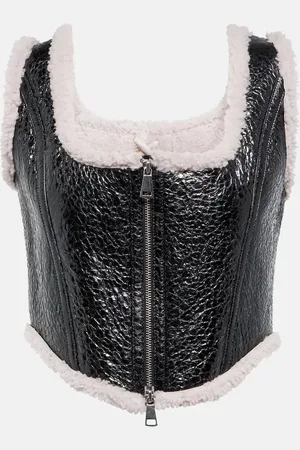 Jean Paul Gaultier Corset Laminated en cuir et shearling