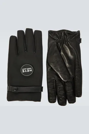 Giorgio Armani Gants Neve en cuir et nylon