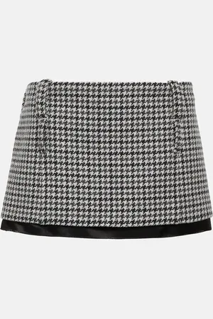 Miu Miu Mini-jupe en laine à carreaux