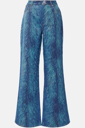 AREA Jean flare imprimé à ornements