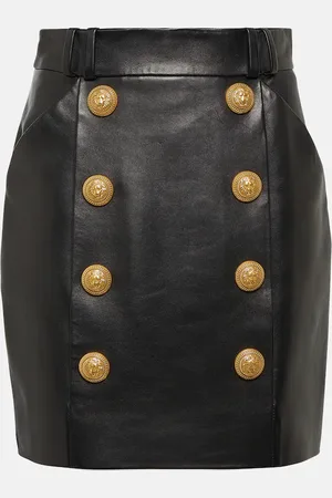 Balmain Mini-jupe en cuir