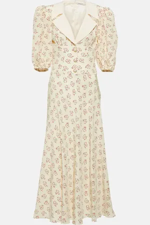 Alessandra Rich Robe midi imprimée en soie