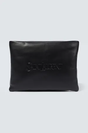 Saint Laurent Pochette en cuir à logo