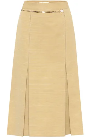 Victoria Beckham Jupe midi en lin et coton
