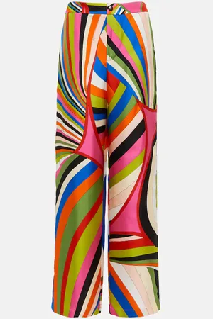 Puccini Pantalon ample Iride imprimé en soie