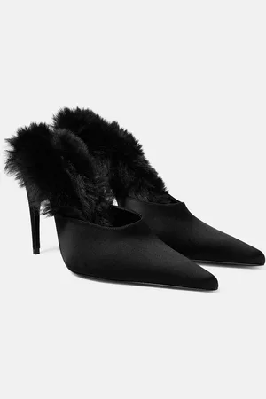 MAGDA BUTRYM Mules en satin et fourrure synthétique