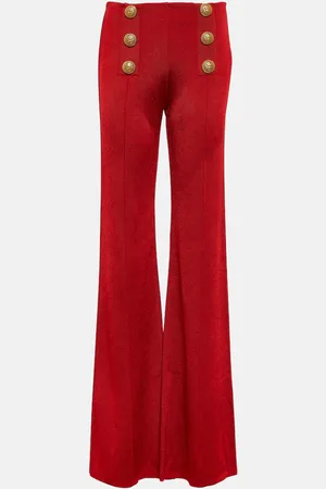 Balmain Pantalon évasé à taille haute