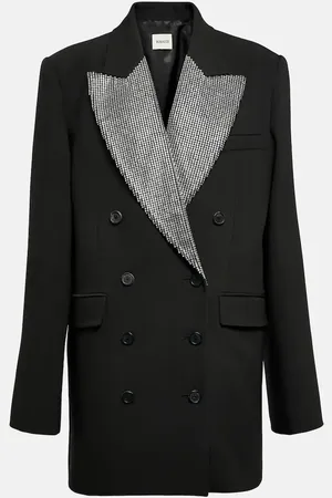 Khaite Blazer Balton en laine mélangée à cristaux