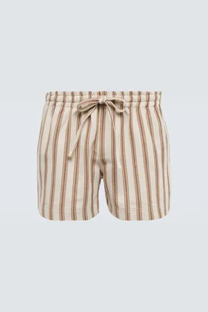 COMMAS Short rayé en coton mélangé