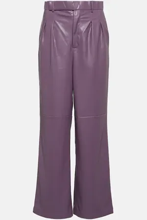 JACQUES WEI Pantalon droit en cuir synthétique